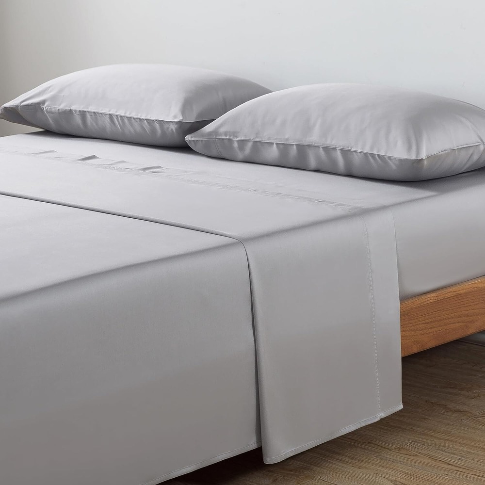 Super Soft Bamboo Viscose Bed Sheets Luxury Deep Pocket Cool Solid Sheet Set KG